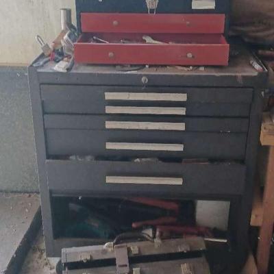 Heavy-Duty Tool Chest with 2 Fully Loaded Toolboxes