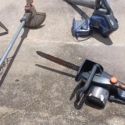 Chainsaw, Weed Eater And Air Blower