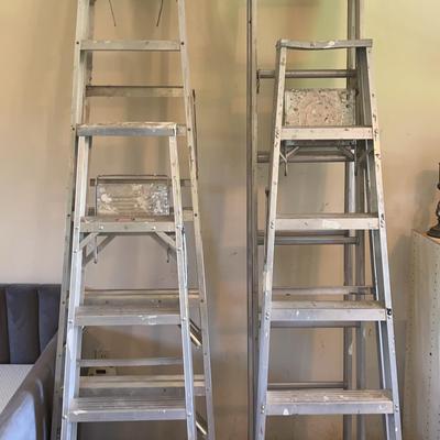 4 Aluminum Step Ladders, 13’ Extension, 8’, 6’ And 5’ Step Ladders 