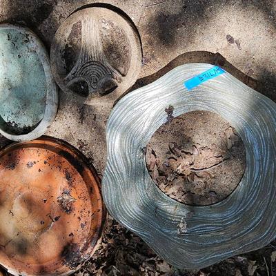AY712E Outdoor Decorations Tarra Cotta Stone Glitter Glass