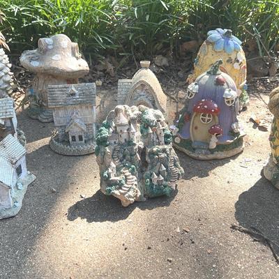 AY704E Fairy House Garden Statues