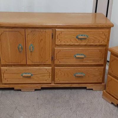 Two Southwestern Style Wooden Units w/Mirror 