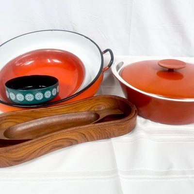 Vintage Mid-Mod Nacco Enameled Cast Iron Dutch Oven & More! 