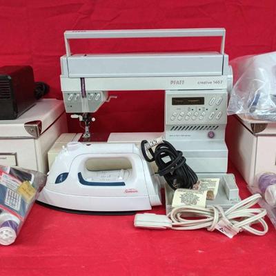 Pfaff Creative 1467 Sewing Machine W/ Sunbeam Iron And Craft Supplies