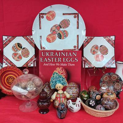 Handcrafted Ukrainian Easter Egg Collection W/ European Decor