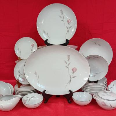 43pc Eternal "Dusty Rose" Fine China Dishware Set