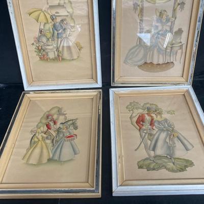 Vintage Watercolor Milton A. Bleier & Co. Framed Prints 