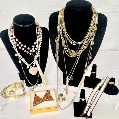 14K Gold Rose Quartz Beaded Necklace & More! 