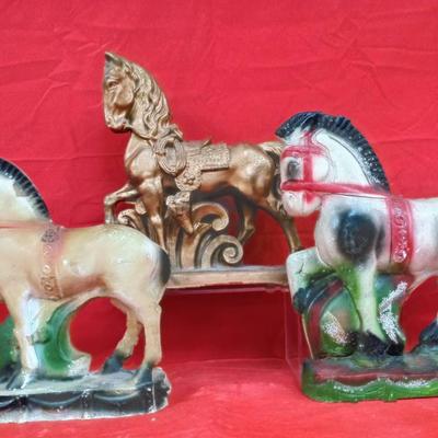 Vintage Carnival Chalkware Horses