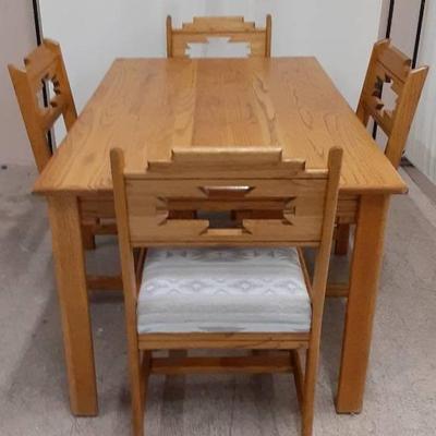 Solid Wood Southwestern-Like Table and Chairs