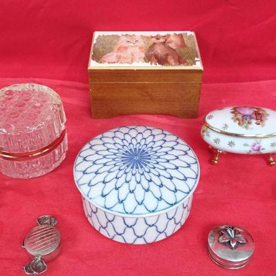 Vintage Trinket Dishes W/ Hardwood Swiss Music Box