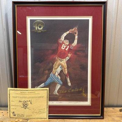 Sale Photo Thumbnail #133: #1814 • 1982 “The Catch” San Francisco 49ers vs Dallas Cowboys Artist Signed with COA
