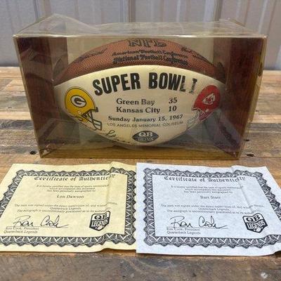 Sale Photo Thumbnail #145: #1837 • 1967 Green Bay vs Kansas City Super Bowl Signed Football with COA
