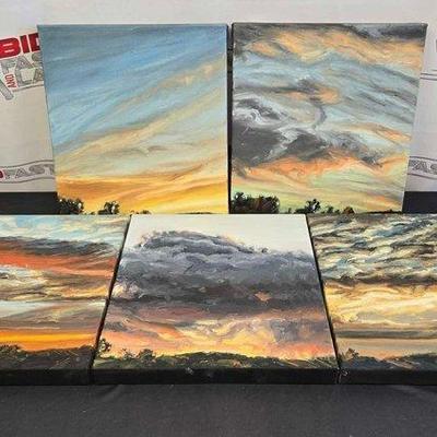 Sale Photo Thumbnail #293: #2814 • (5) Gail Roberts "Threats & Promises" Canvas Paintings
