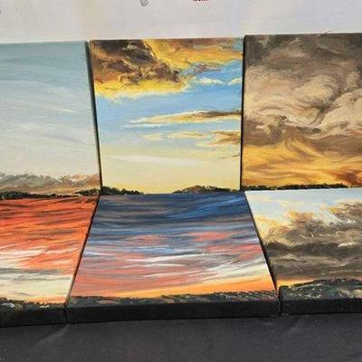 Sale Photo Thumbnail #292: #2812 • (6) Gail Roberts "Threats & Promises" Canvas Paintings

