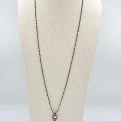 #900 • Dennis Hogan Sterling Squash Blossom Necklace, 26g
