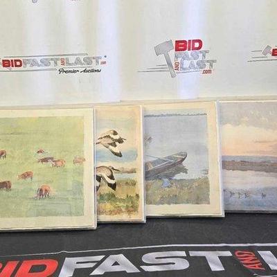 #2754 • (5) Geoerge Mattson Water Coloring Paintings
