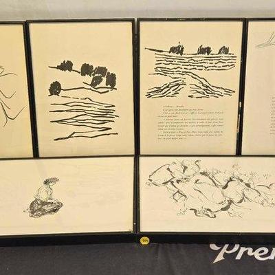 Sale Photo Thumbnail #280: #2788 • (6) Framed Drawings & Poetry
