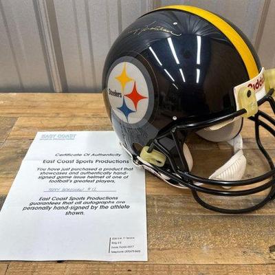 Sale Photo Thumbnail #151: #1848 • Terry Bradshaw Steelers Signed Football Helmet with COA
