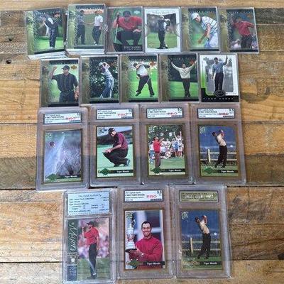 Sale Photo Thumbnail #178: #1891 • Tiger Woods and David Duval Golf Cards
