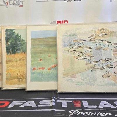 Sale Photo Thumbnail #259: #2746 • (4) George Mattson Watercolor Paintings
