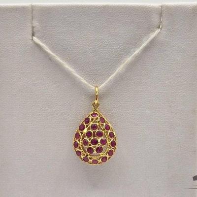 #606 • 18k Gold and Ruby Pendant, 1.2g
