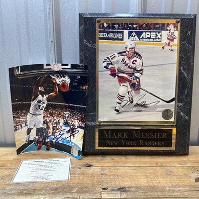 Sale Photo Thumbnail #153: #1851 • Shaquille O’Neal and Mark Messier Signed Photographs
