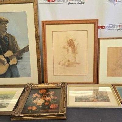 Sale Photo Thumbnail #296: #2820 • (7) Framed Works of Art

