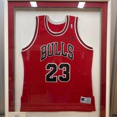Sale Photo Thumbnail #152: #1850 • Michael Jordan Bulls Signed Jersey with COA
