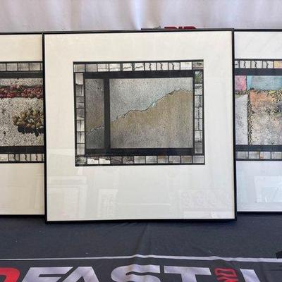 Sale Photo Thumbnail #241: #2710 • 3 Framed Pamela Kozminska Myopic Series: Sundae Sidewalk Series Prints
