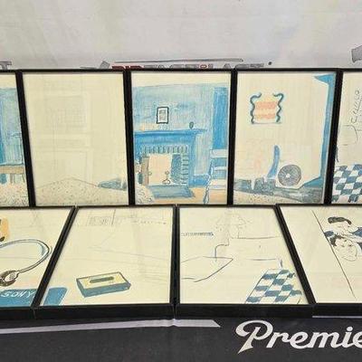 Sale Photo Thumbnail #277: #2782 • (8) Framed Drawings
