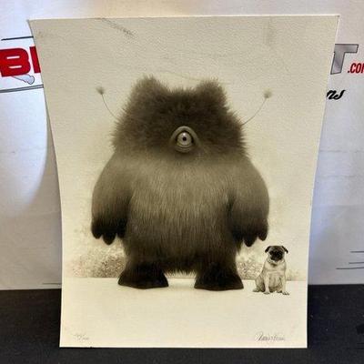 #2831 • Travis Louie “Invader Mitch and His Pug” Signed Limited Edition Lithograph

