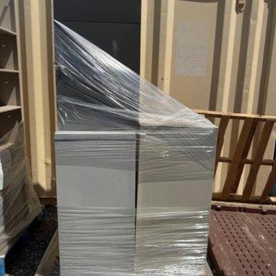 #90024 • 3 Metal Filing Cabinets
