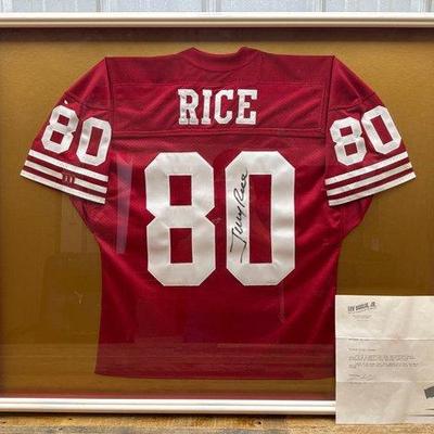 Sale Photo Thumbnail #128: #1804 • Jerry Rice San Francisco 49ers Signed Jersey with Authentication Letter
