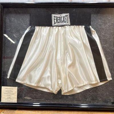 Sale Photo Thumbnail #159: #1862 • Muhammad Ali Everlast Boxing Shorts Signed with COA

