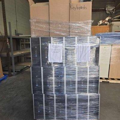 Sale Photo Thumbnail #235: #2612 • Pallet with Keyboards & Computer Desktops
