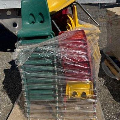 #91012 • 61 Lakeshore Colorful Plastic Chairs
