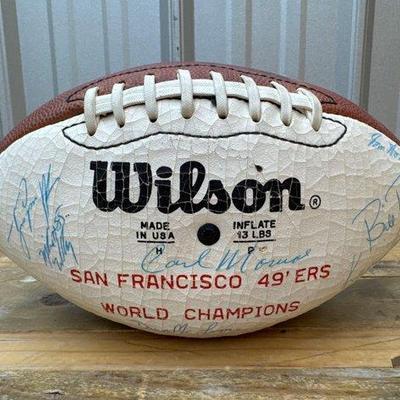 Sale Photo Thumbnail #142: #1832 • San Francisco 49ers Team Signed World Champion Football
