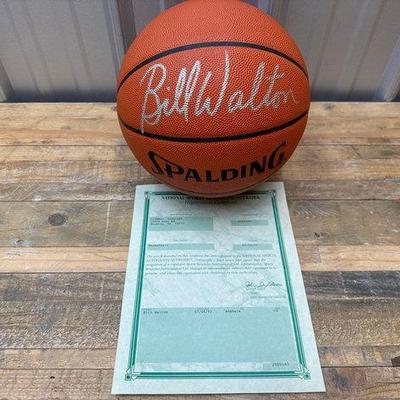 Sale Photo Thumbnail #157: #1858 • Bill Walton Signed Basketball with COA
