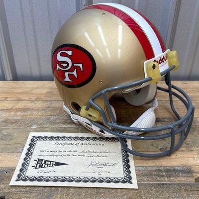 Sale Photo Thumbnail #150: #1846 • Joe Montana San Francisco 49ers Signed Football Helmet with COA
