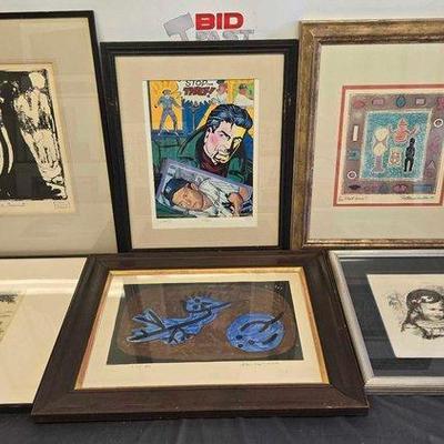 Sale Photo Thumbnail #295: #2818 • (6) Framed Works of Art
