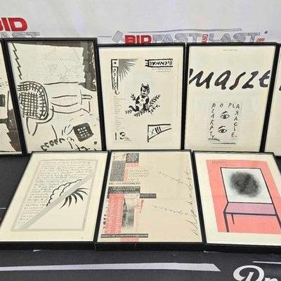 #2774 • (8) Framed Henry Tomaszewski Art Book Pages
