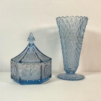  Vintage Indiana Glass Candy Dish & Vase