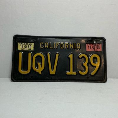 California 1963 License Plate With 68 Sticker