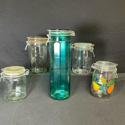 Vintage Hinged Clip Jars