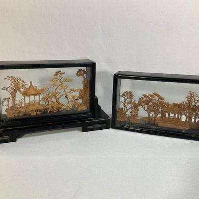 Asian Carved Cork Terrariums 
