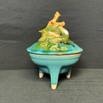 Vintage Dragon Footed Pottery Incense Burner