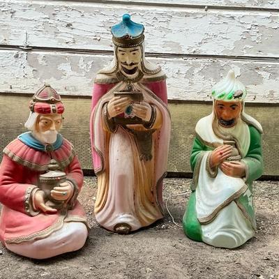 Vintage General Foam Plastics Christmas Nativity Blow Mold Set II 