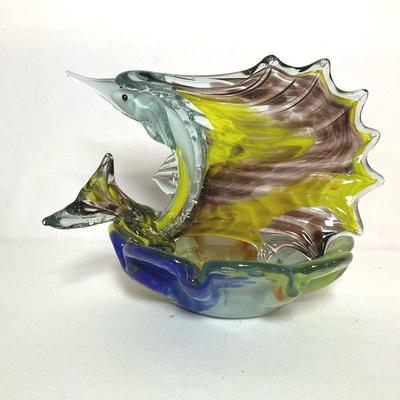 Blown Glass Swordfish Ashtray 