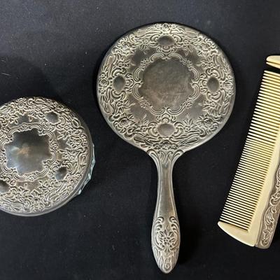 Silver Plated Vanity Set